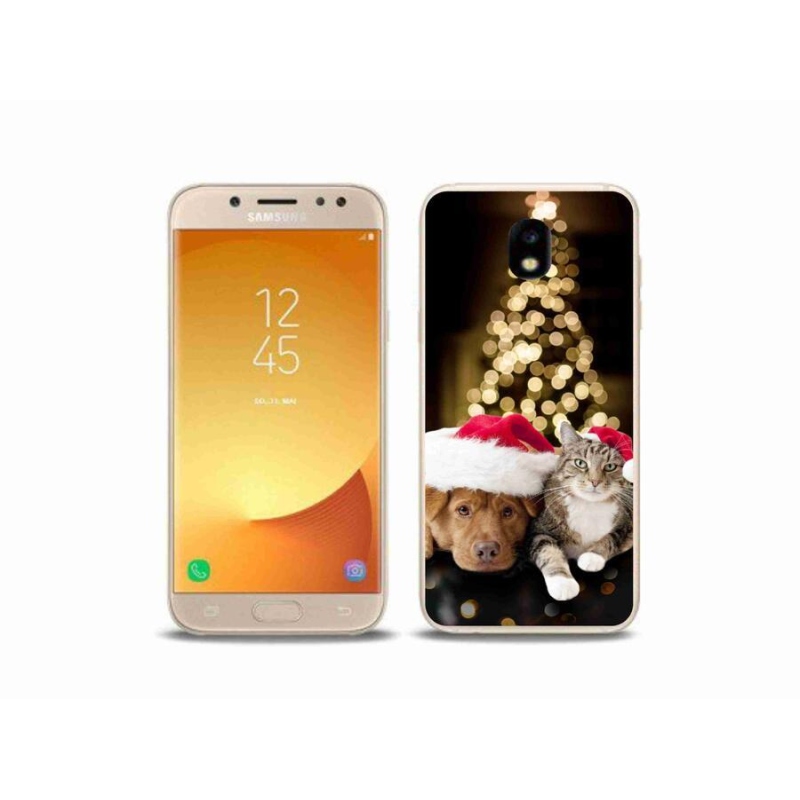 Gelový kryt mmCase na mobil Samsung Galaxy J5 (2017) - vánoční pes a kočka