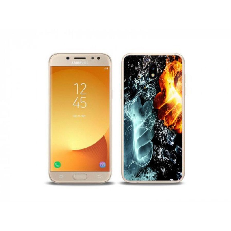 Gelový kryt mmCase na mobil Samsung Galaxy J5 (2017) - voda a oheň