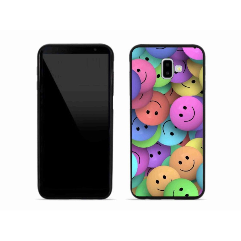 Gelový kryt mmCase na mobil Samsung Galaxy J6 Plus - barevní smajlíci