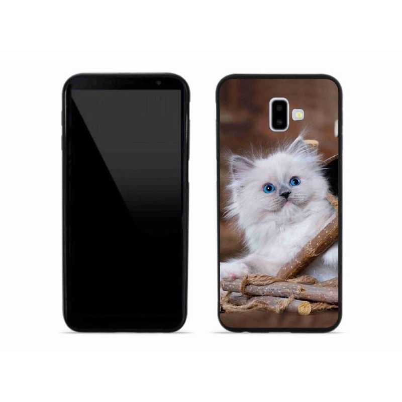 Gelový kryt mmCase na mobil Samsung Galaxy J6 Plus - bílé kotě