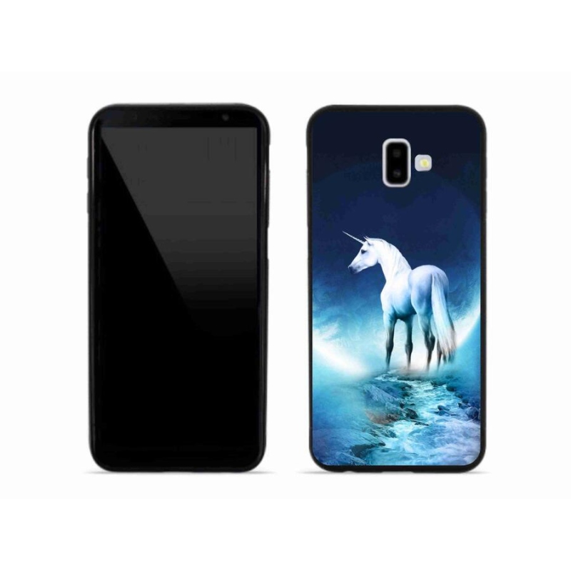 Gelový kryt mmCase na mobil Samsung Galaxy J6 Plus - bílý jednorožec