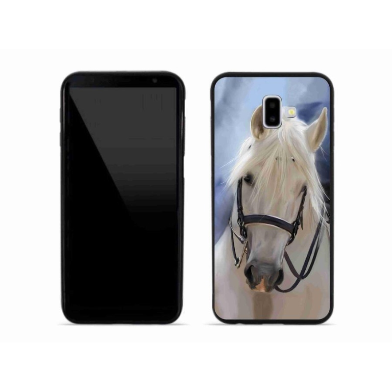 Gelový kryt mmCase na mobil Samsung Galaxy J6 Plus - bílý kůň