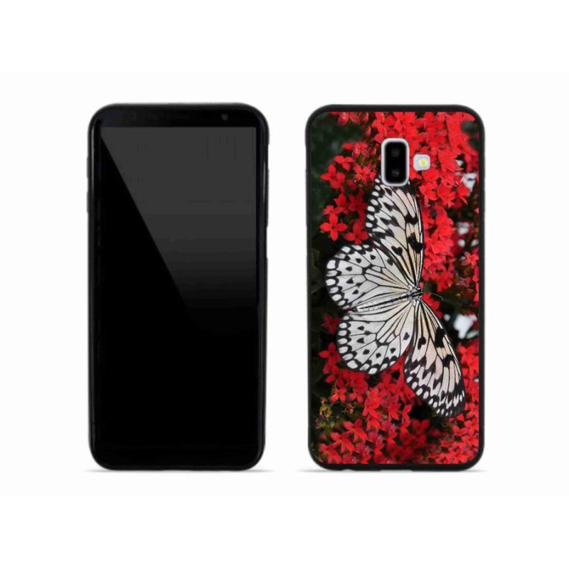 Gelový kryt mmCase na mobil Samsung Galaxy J6 Plus - černobílý motýl 1