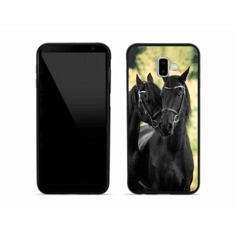Gelový kryt mmCase na mobil Samsung Galaxy J6 Plus - dva černí koně