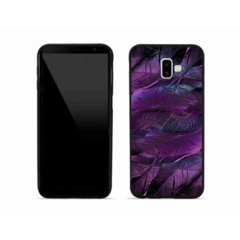 Gelový kryt mmCase na mobil Samsung Galaxy J6 Plus - fialová pírka