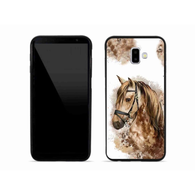 Gelový kryt mmCase na mobil Samsung Galaxy J6 Plus - hnědý kreslený kůň
