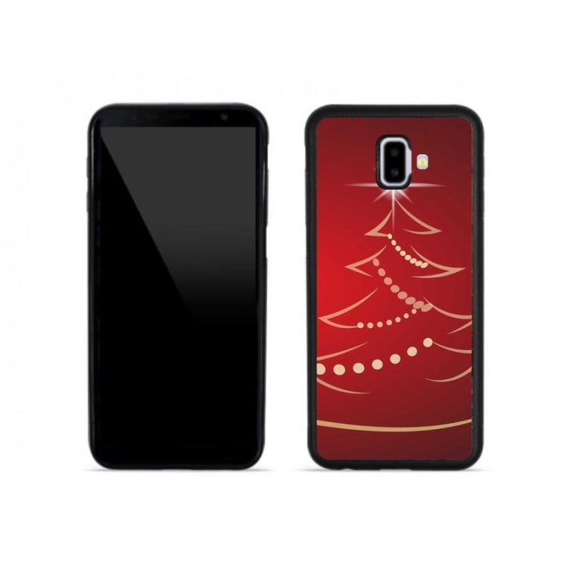 Gelový kryt mmCase na mobil Samsung Galaxy J6 Plus - kreslený vánoční stromek