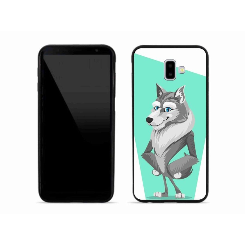 Gelový kryt mmCase na mobil Samsung Galaxy J6 Plus - kreslený vlk