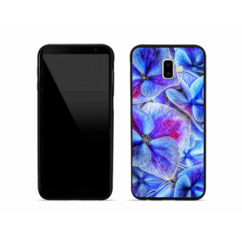 Gelový kryt mmCase na mobil Samsung Galaxy J6 Plus - modré květy 1