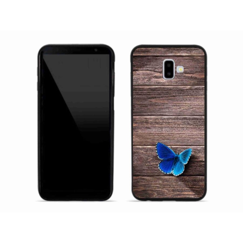 Gelový kryt mmCase na mobil Samsung Galaxy J6 Plus - modrý motýl 1