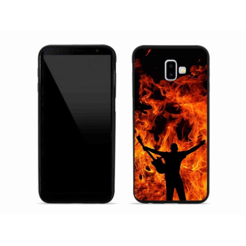 Gelový kryt mmCase na mobil Samsung Galaxy J6 Plus - muzikant a oheň