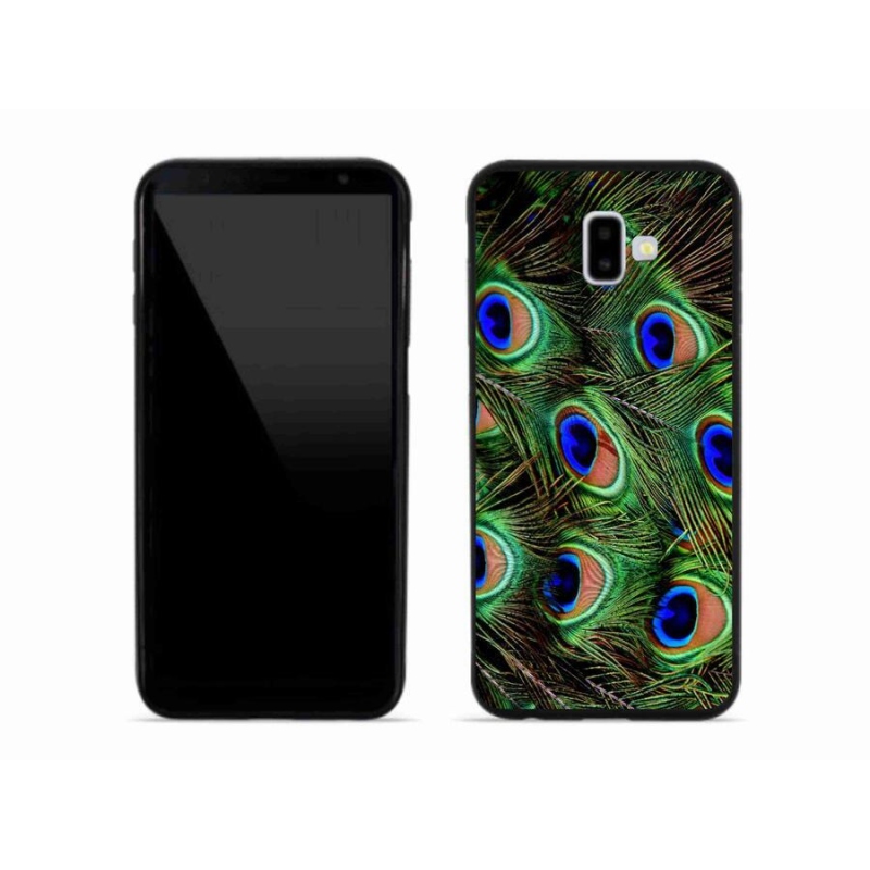 Gelový kryt mmCase na mobil Samsung Galaxy J6 Plus - paví peří