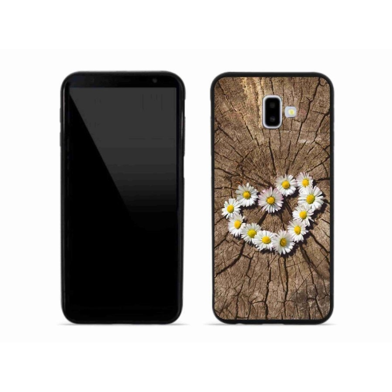 Gelový kryt mmCase na mobil Samsung Galaxy J6 Plus - srdce z kopretin