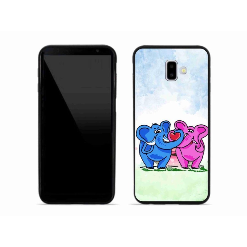 Gelový kryt mmCase na mobil Samsung Galaxy J6 Plus - zamilovaní sloni