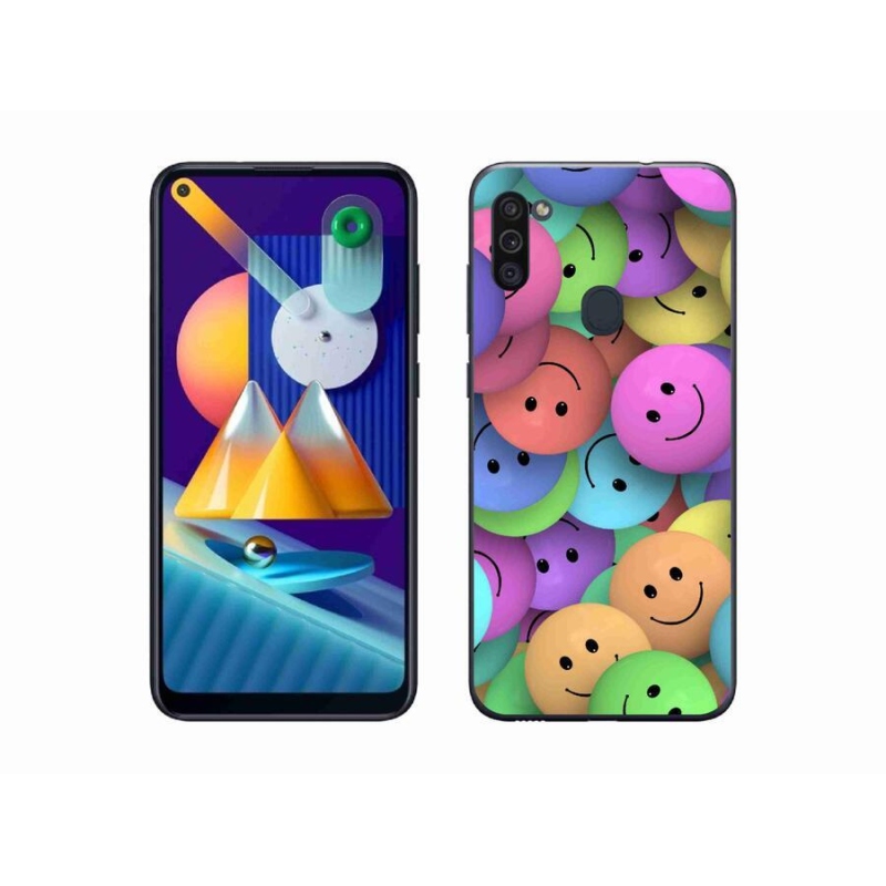 Gelový kryt mmCase na mobil Samsung Galaxy M11 - barevní smajlíci