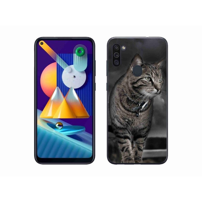 Gelový kryt mmCase na mobil Samsung Galaxy M11 - kočka