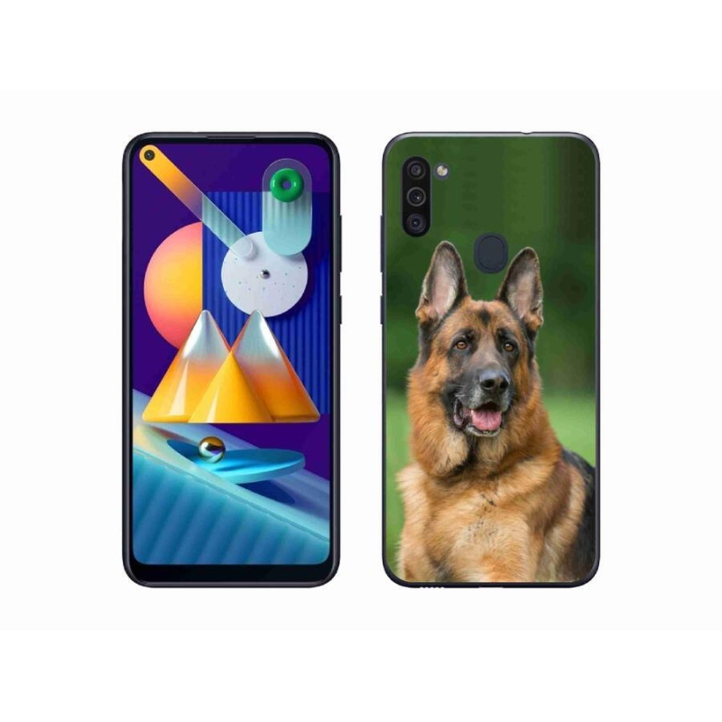 Gelový kryt mmCase na mobil Samsung Galaxy M11 - německý ovčák