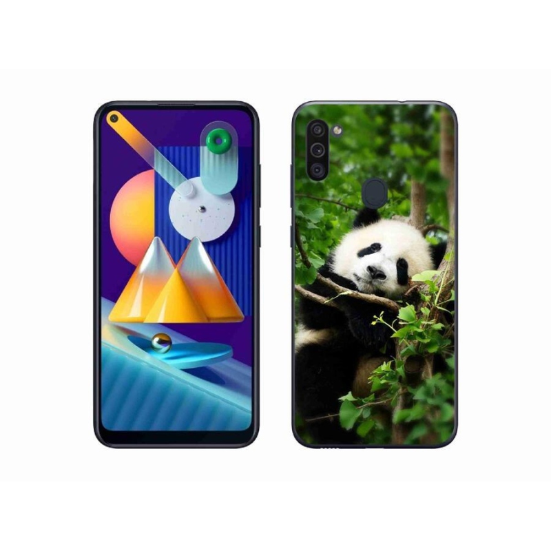 Gelový kryt mmCase na mobil Samsung Galaxy M11 - panda