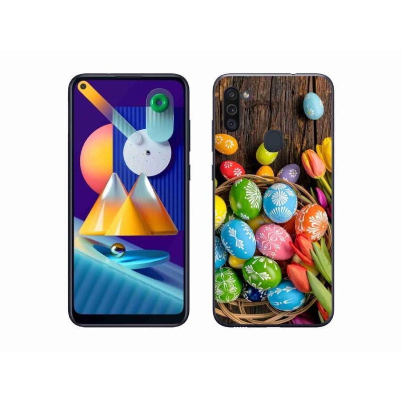 Gelový kryt mmCase na mobil Samsung Galaxy M11 - velikonoční vajíčka