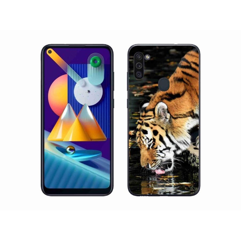 Gelový kryt mmCase na mobil Samsung Galaxy M11 - žíznivý tygr
