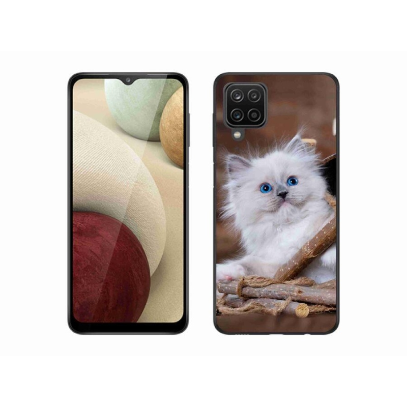 Gelový kryt mmCase na mobil Samsung Galaxy M12 - bílé kotě