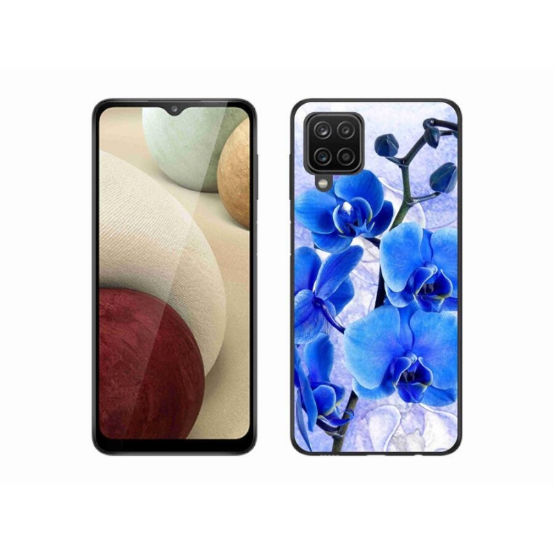 Gelový kryt mmCase na mobil Samsung Galaxy M12 - modré květy