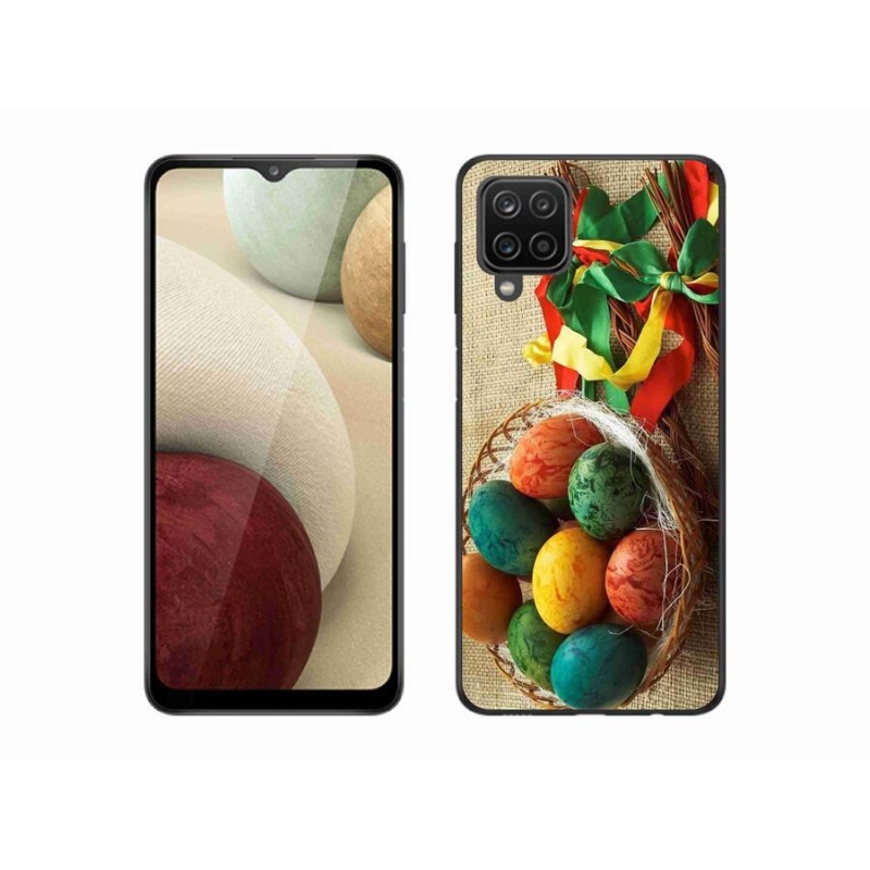Gelový kryt mmCase na mobil Samsung Galaxy M12 - pomlázky a vajíčka