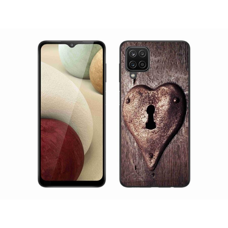 Gelový kryt mmCase na mobil Samsung Galaxy M12 - zámek ve tvaru srdce