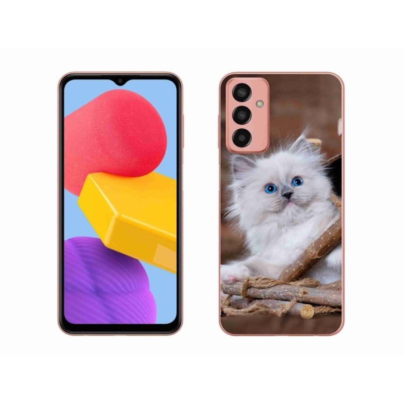 Gelový kryt mmCase na mobil Samsung Galaxy M13 - bílé kotě