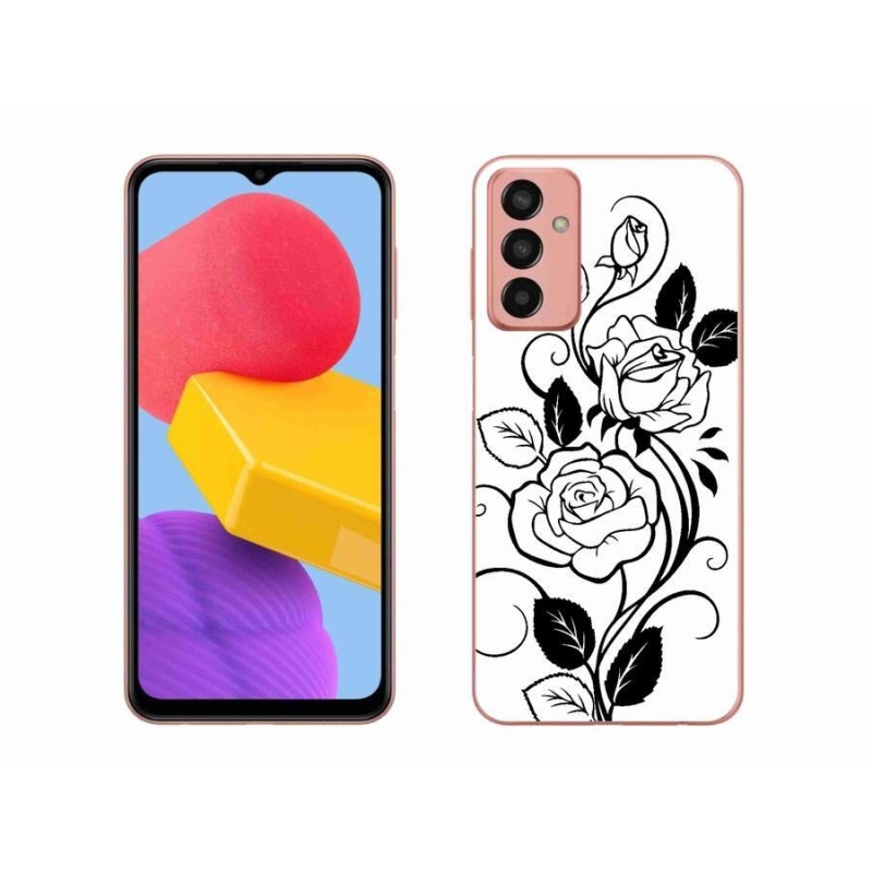 Gelový kryt mmCase na mobil Samsung Galaxy M13 - černobílá růže