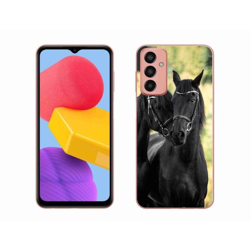 Gelový kryt mmCase na mobil Samsung Galaxy M13 - dva černí koně