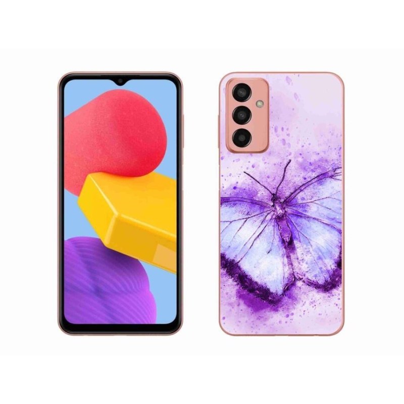 Gelový kryt mmCase na mobil Samsung Galaxy M13 - fialový motýl