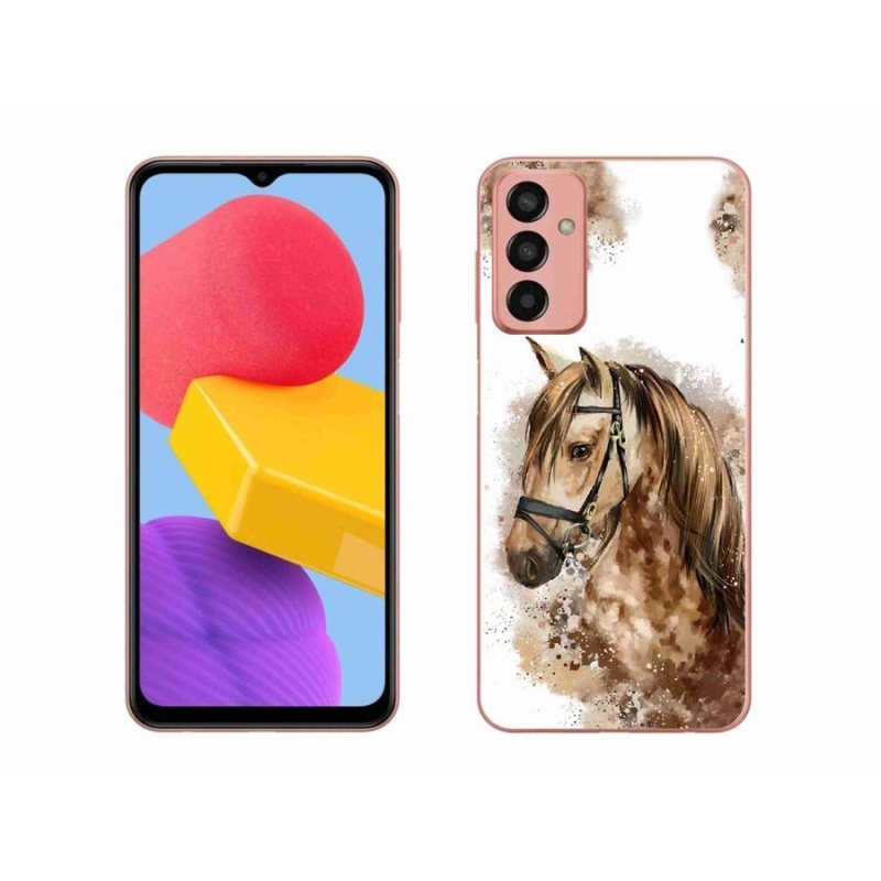 Gelový kryt mmCase na mobil Samsung Galaxy M13 - hnědý kreslený kůň