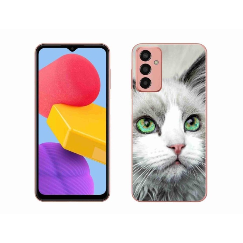 Gelový kryt mmCase na mobil Samsung Galaxy M13 - kočičí pohled