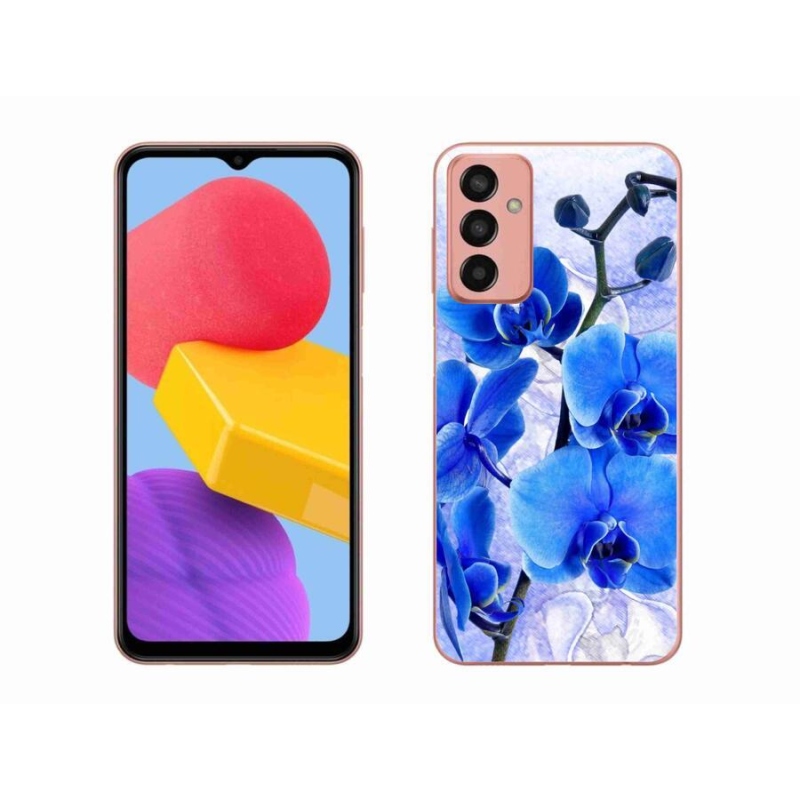 Gelový kryt mmCase na mobil Samsung Galaxy M13 - modré květy