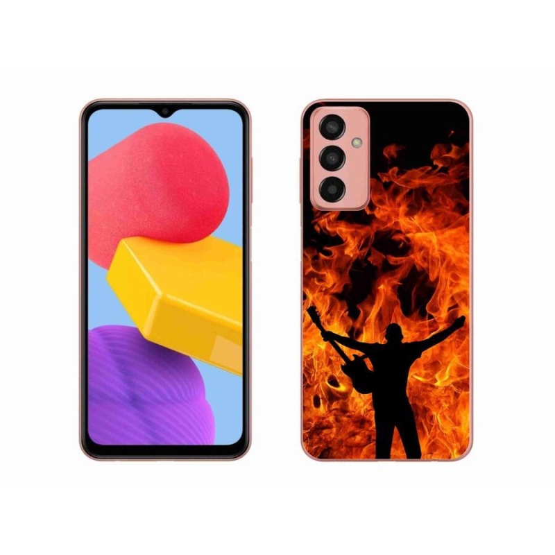 Gelový kryt mmCase na mobil Samsung Galaxy M13 - muzikant a oheň