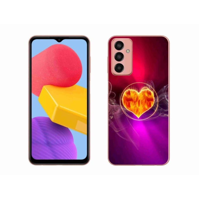 Gelový kryt mmCase na mobil Samsung Galaxy M13 - ohnivé srdce