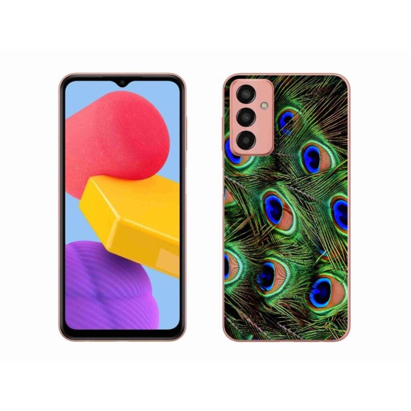 Gelový kryt mmCase na mobil Samsung Galaxy M13 - paví peří