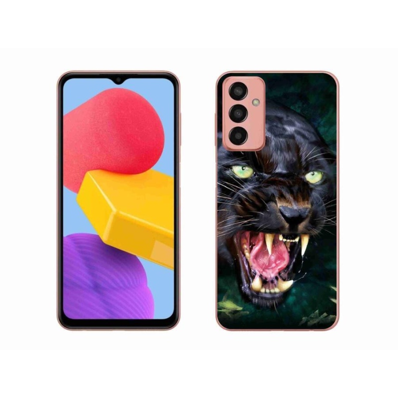 Gelový kryt mmCase na mobil Samsung Galaxy M13 - rozzuřený černý panter