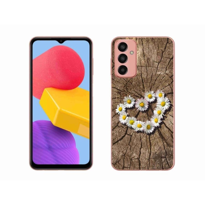 Gelový kryt mmCase na mobil Samsung Galaxy M13 - srdce z kopretin