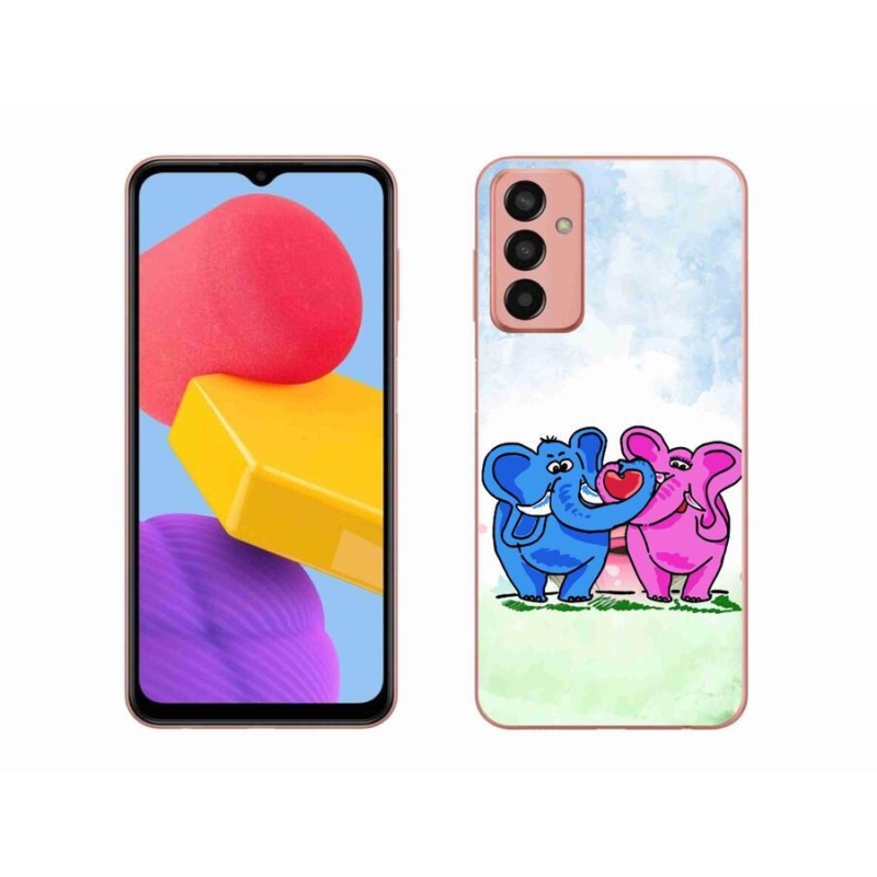 Gelový kryt mmCase na mobil Samsung Galaxy M13 - zamilovaní sloni