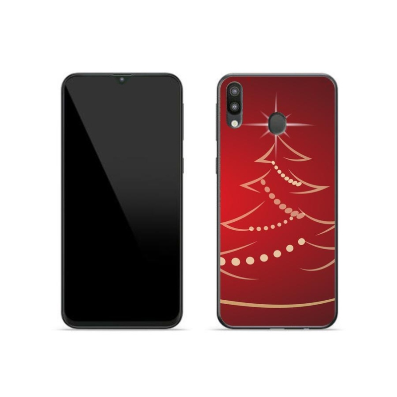 Gelový kryt mmCase na mobil Samsung Galaxy M20 - kreslený vánoční stromek