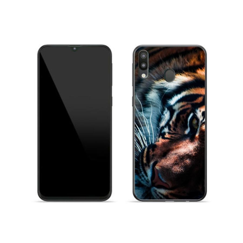 Gelový kryt mmCase na mobil Samsung Galaxy M20 - tygří pohled