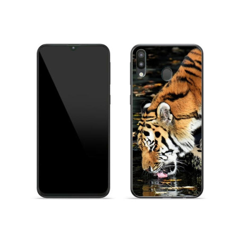 Gelový kryt mmCase na mobil Samsung Galaxy M20 - žíznivý tygr