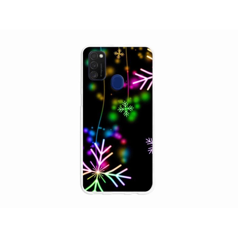 Gelový kryt mmCase na mobil Samsung Galaxy M21 - barevné vločky