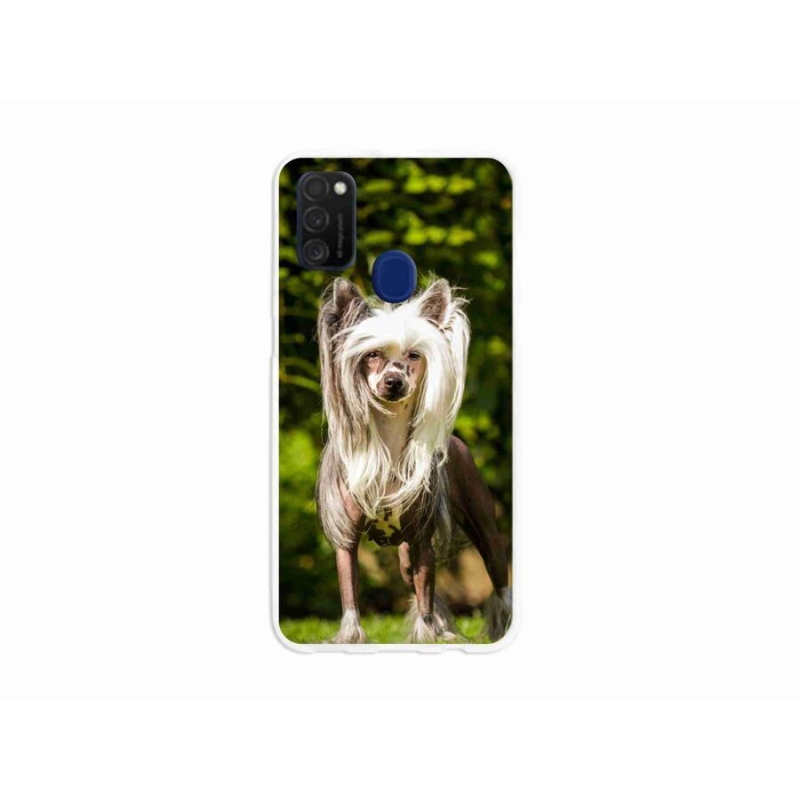 Gelový kryt mmCase na mobil Samsung Galaxy M21 - čínský chocholatý pes