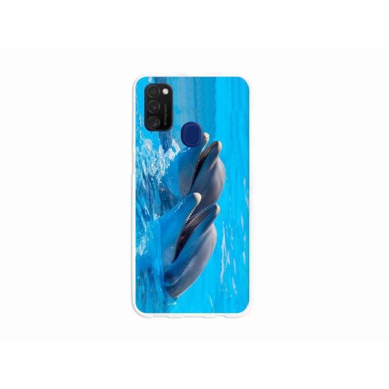 Gelový kryt mmCase na mobil Samsung Galaxy M21 - delfíni