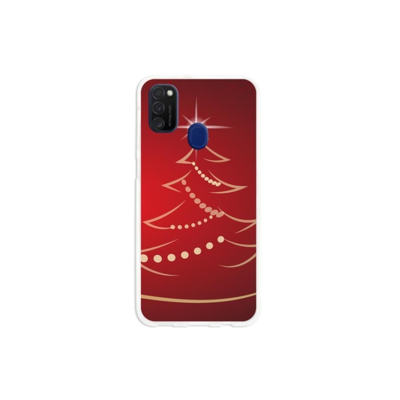 Gelový kryt mmCase na mobil Samsung Galaxy M21 - kreslený vánoční stromek