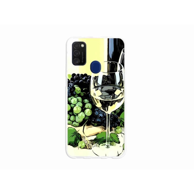 Gelový kryt mmCase na mobil Samsung Galaxy M21 - sklenka vína