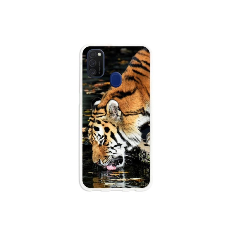Gelový kryt mmCase na mobil Samsung Galaxy M21 - žíznivý tygr